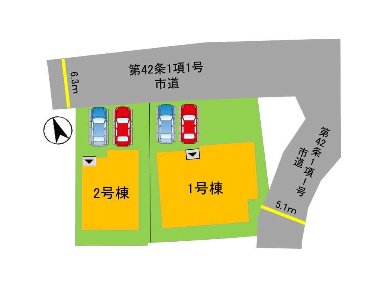 太宰府市梅ケ丘1丁目第3-2棟（2号棟）の区画図|配置図（2号棟）