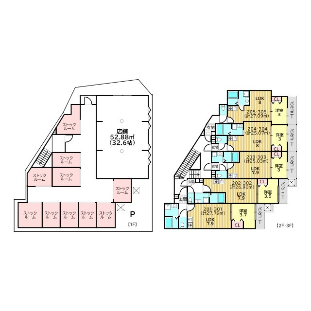 深草仙石屋敷町 新築アパートの間取り