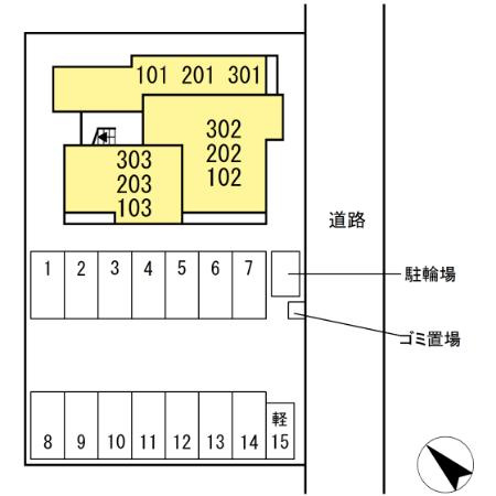 D-avance柱六番町 Ⅱの区画図