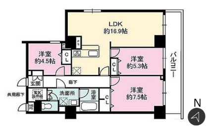 シャルム錦糸町の間取り