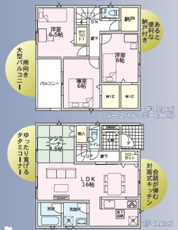 【間取り】 | 新築　新潟市秋葉区新栄町第5  1号 | 3LDKSの間取り、駐車スペース2台可です('ω')ノ