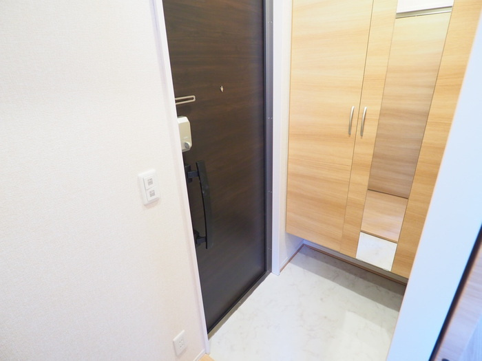 川崎市多摩区宿河原４丁目のアパートの玄関