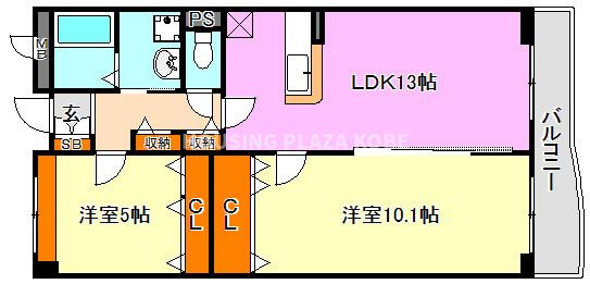 フォーラム城ヶ岡参番館の間取り