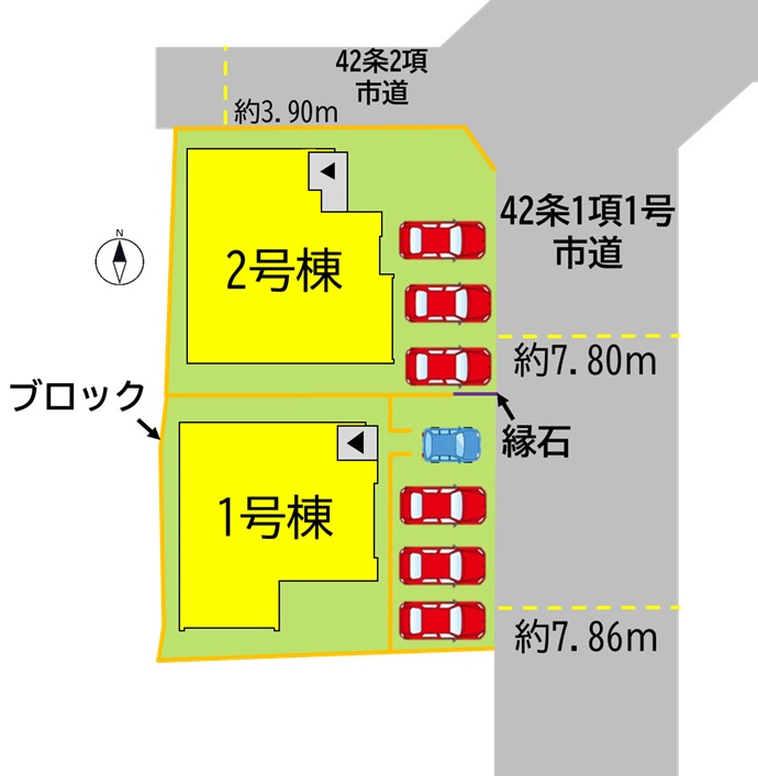 八幡西区東鳴水3丁目2期の区画図