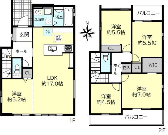 明石市日富美町新築戸建７号棟の間取り