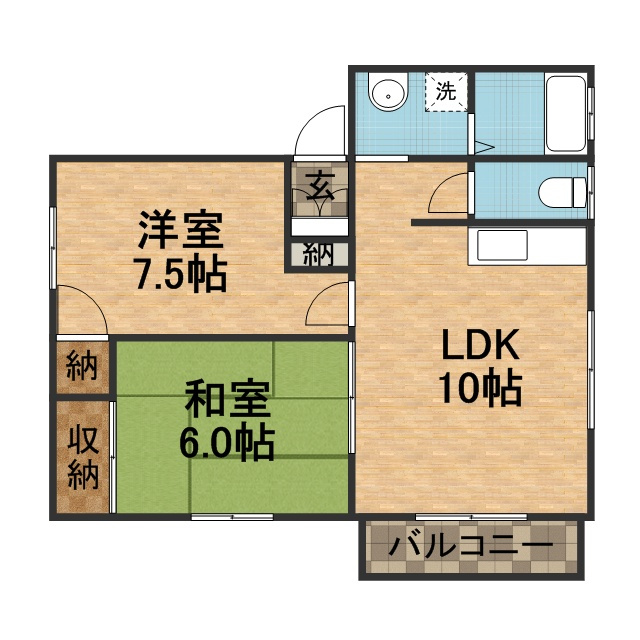 宝塚市山本中１丁目のアパートの間取り