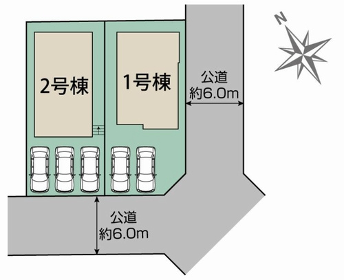 【区画図】 | 【仲介手数料０円】座間市立野台3丁目　新築一戸建て　全2棟 | 座間市立野台3丁目　新築一戸建て　全2棟