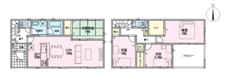 【間取り】 | 中央市成島 新築戸建全3棟 3号棟 車並列2台+広いお庭