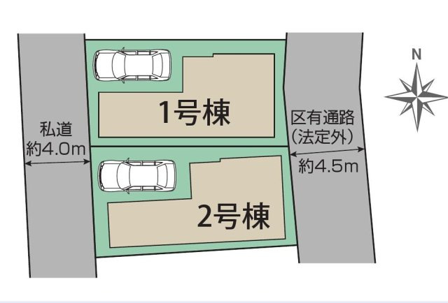 杉並区下井草5丁目 西武新宿線 井荻駅 新築戸建の区画図