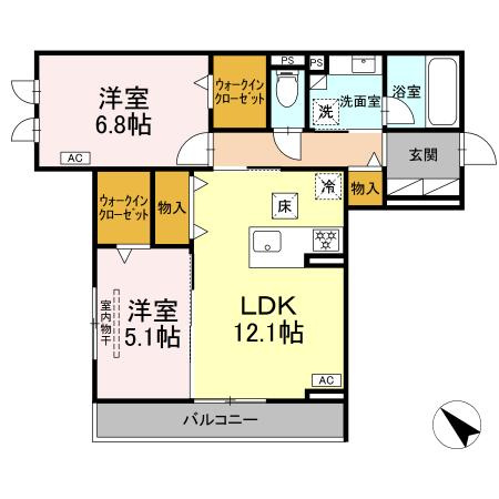 D-avance柱六番町 Ⅰの間取り