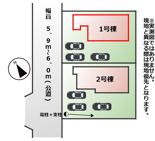 リガーレ小山市城北15期の区画図|【全2棟】各号棟の詳細については、お気軽にお問い合わせください♪