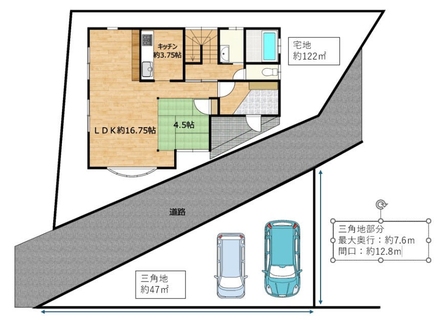 新潟市西区内野西2丁目の区画図
