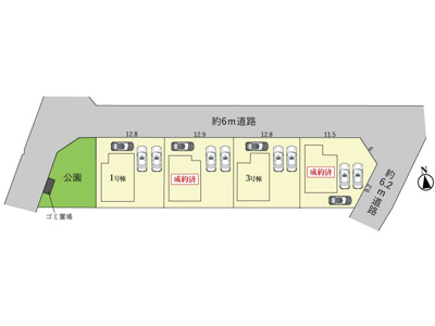 【区画図】 | 四日市市小古曽東3丁目《3号棟》 | 駐車スペース3台