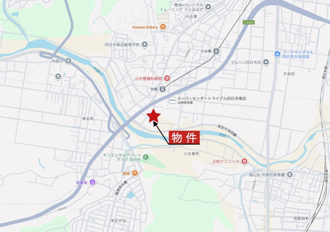 【地図】 | 四日市市小古曽東3丁目《3号棟》 | 広域Map