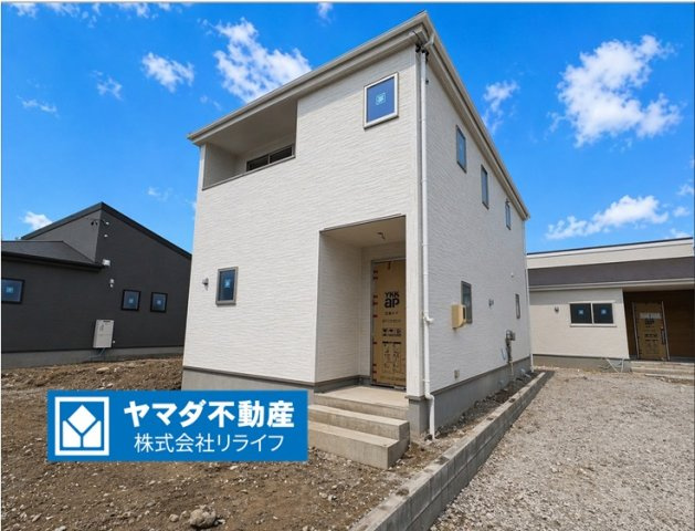 リーブルガーデン　羽島郡笠松町米野　全3区画分譲の外観：施工例|■2号棟
■YAMADA電機の　ヤマダ不動産　株式会社リライフ　岐阜店■
省エネ・耐震性◎の一建設の家。　
日本の風土に調和する木造軸組工法。フラット３５はＳＡを取得！１０年間の金利優遇あり！　