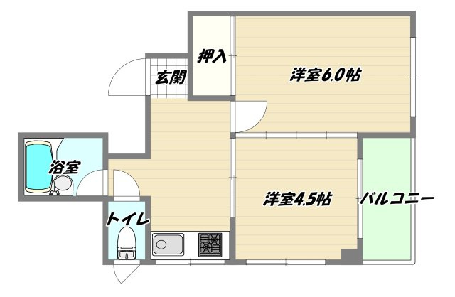 大阪市淀川区新高４丁目の賃貸マンションの間取り