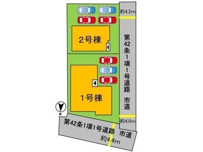 【区画図】 | 新築　よかタウン船穂町船穂　全2棟 | 区画図になります。