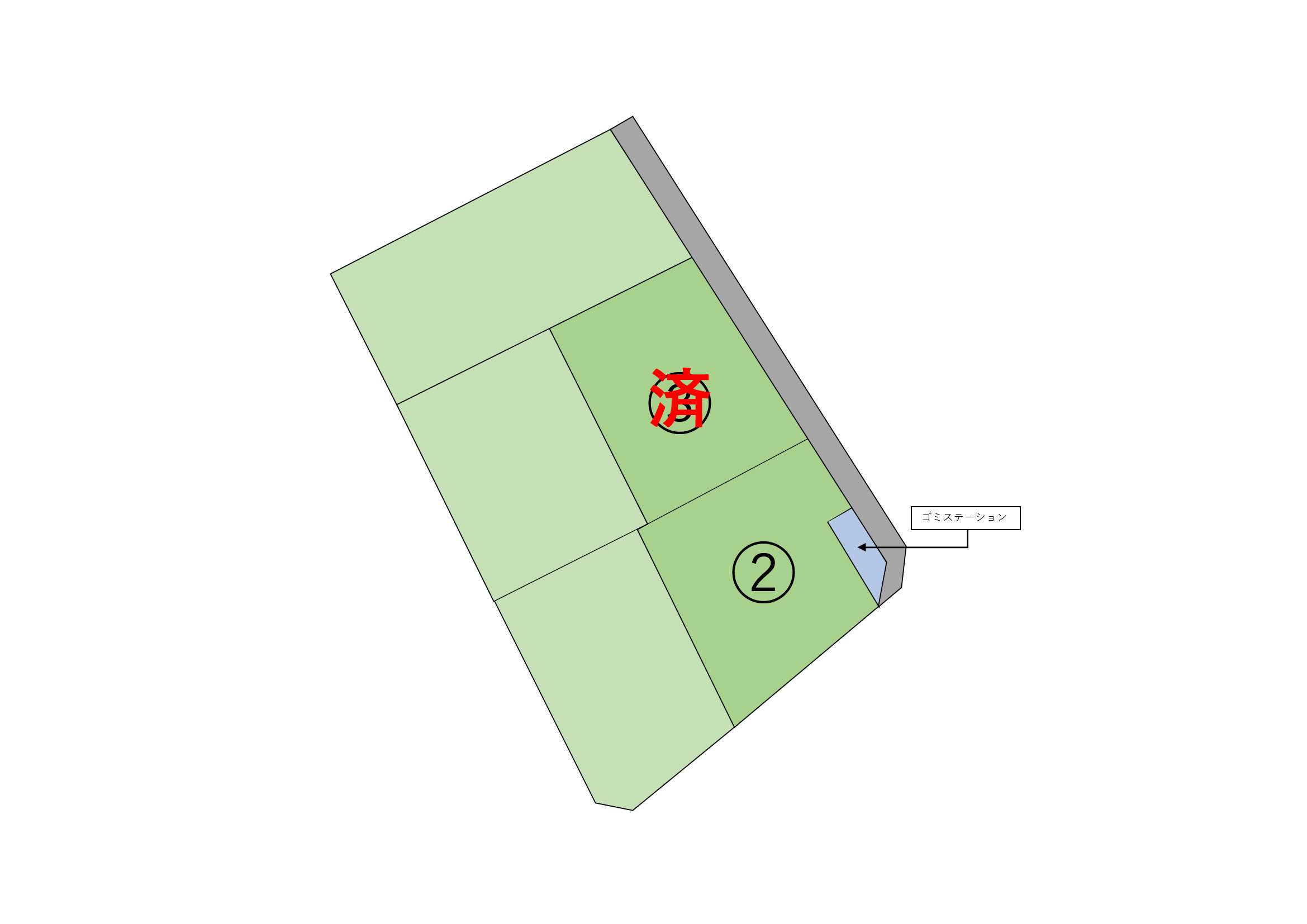 倉敷市西阿知町　1区画の区画図