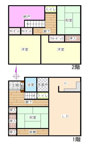 加須市小野袋　中古一戸建ての間取り|広々納戸は季節物の大きい物から細かなものまでたっぷり収納出来ます♪