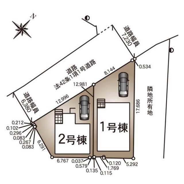 高知市旭天神町第一②の区画図|周辺道路へのアクセスも良好。便利な立地が魅力です。