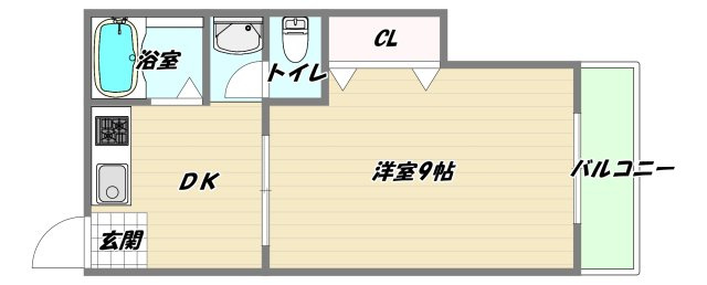 大阪市淀川区新高２丁目の賃貸マンションの間取り