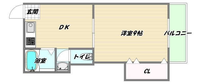 大阪市淀川区新高２丁目の賃貸マンションの間取り