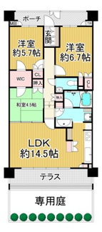 【間取り】 | フォルム雲雀丘花屋敷　1階