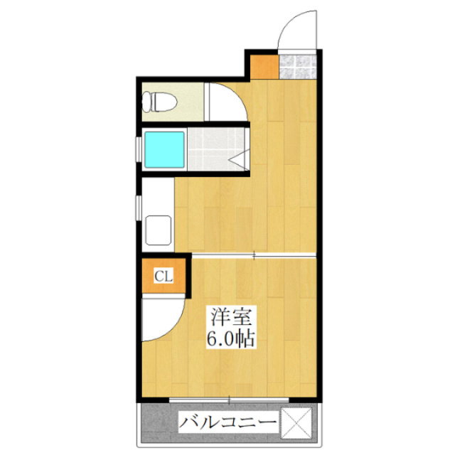 狸家ビルの間取り|南向きの角部屋です