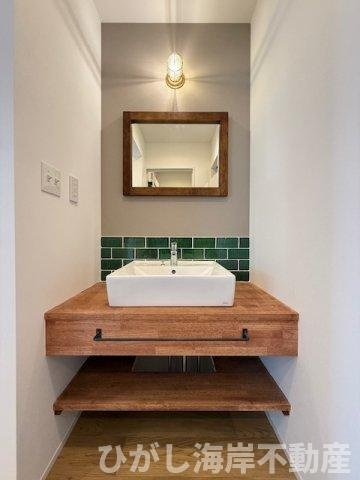 藤沢市辻堂東海岸1丁目　新築戸建　全3棟の独立洗面台|洗面化粧台