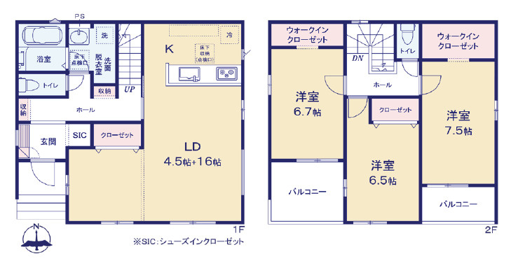 藤岡市岡之郷１期（全１棟）１号棟の間取り