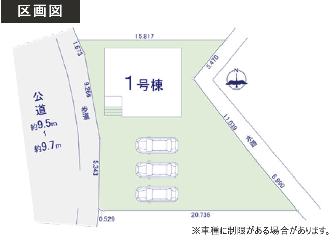 藤岡市岡之郷１期（全１棟）１号棟の区画図