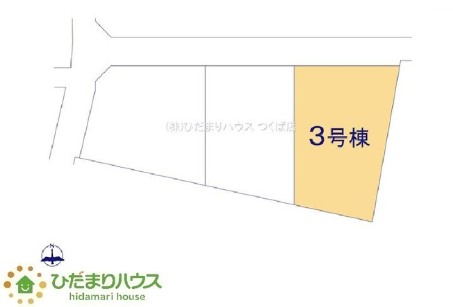 【区画図】 | 石岡市府中第1　新築戸建　3号棟 | 駐車場4台完備！敷地が広々としているのでバイクや自転車を置けますね