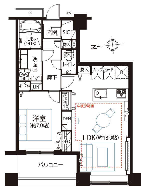東京シーサウスブランファーレ　23Fの間取り
