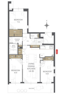 【間取り】グランシャトレ坂戸シエルコート 