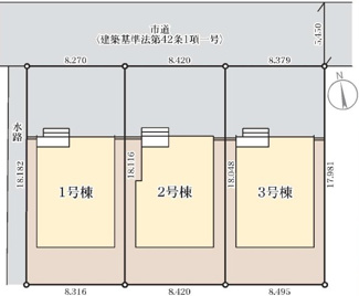 【区画図】 | 郡山市大槻町前畑新築一戸建て3棟