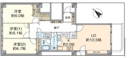 北斗シティB棟の間取り