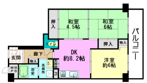 【間取り】 | ユニハイム平野北