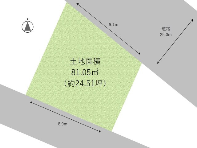 西区九条南　ロードサイド土地の土地図