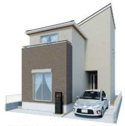 越谷市赤山町新築戸建ての外観パース|赤山町2丁目、暮らしやすいエリアに新築物件が販売開始！