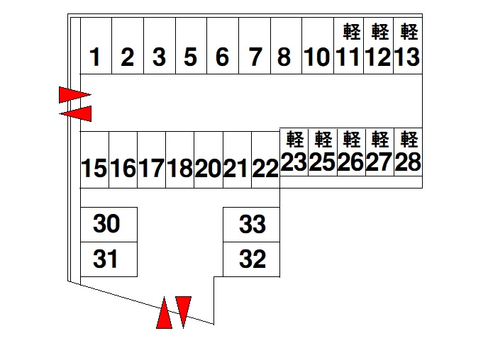 三宅町伴堂モータープールの区画図