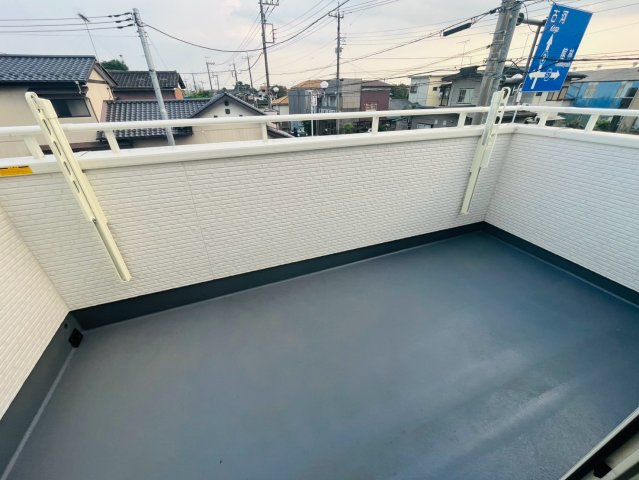 【いろどりアイタウン】栃木市藤岡町藤岡22-P4　全4邸のバルコニー|〇１号棟　バルコニー〇
広々バルコニー！お洗濯物を乾かす強い味方になります♪
2026年7月撮影