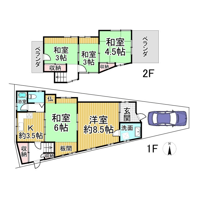 粟田口鳥居町　中古戸建の間取り