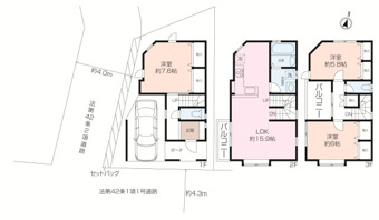 オールフローリング、3階建ての3LDK。明るい2階にリビングを設けました