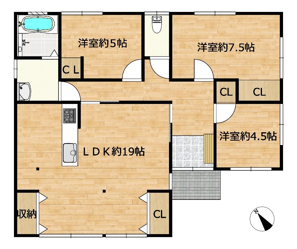 北諸県郡三股町大字蓼池の中古一戸建の間取り