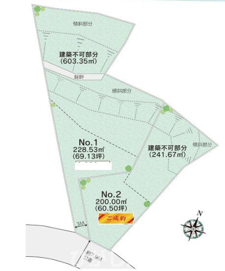 茅ヶ崎市芹沢　売地　全2区画の土地図|対象No1