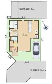 越谷市宮本町新築戸建ての区画図
