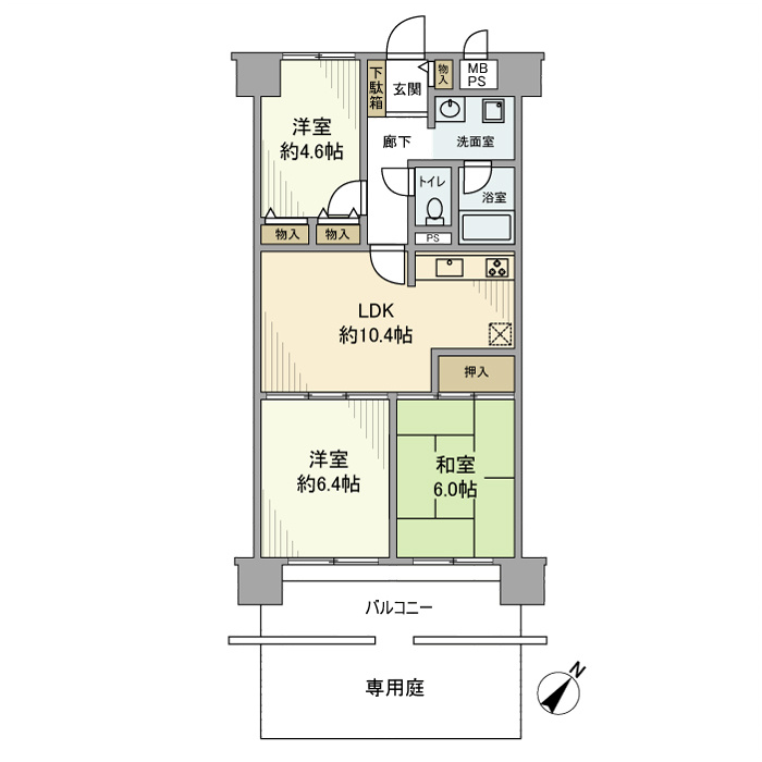 加古川グリーンシティＤ棟の間取り