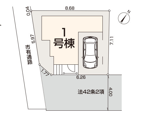 新築／富士見市関沢1丁目の区画図|カースペースあり！（車種による）