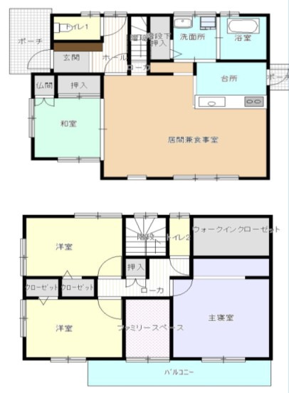 さくら市卯の里中古戸建の間取り