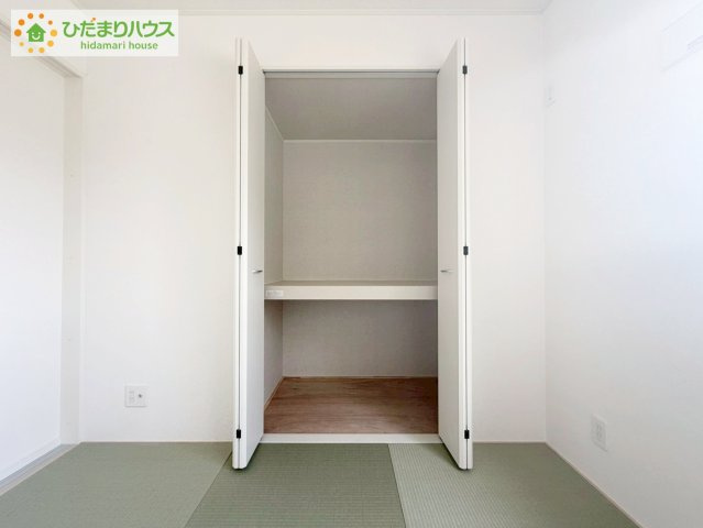 いわき市錦町第32　新築戸建　2号棟の収納|"和室にも大容量のクローゼット完備！
お布団やお子様のおもちゃなどがスッキリ収納できますね(^^♪"